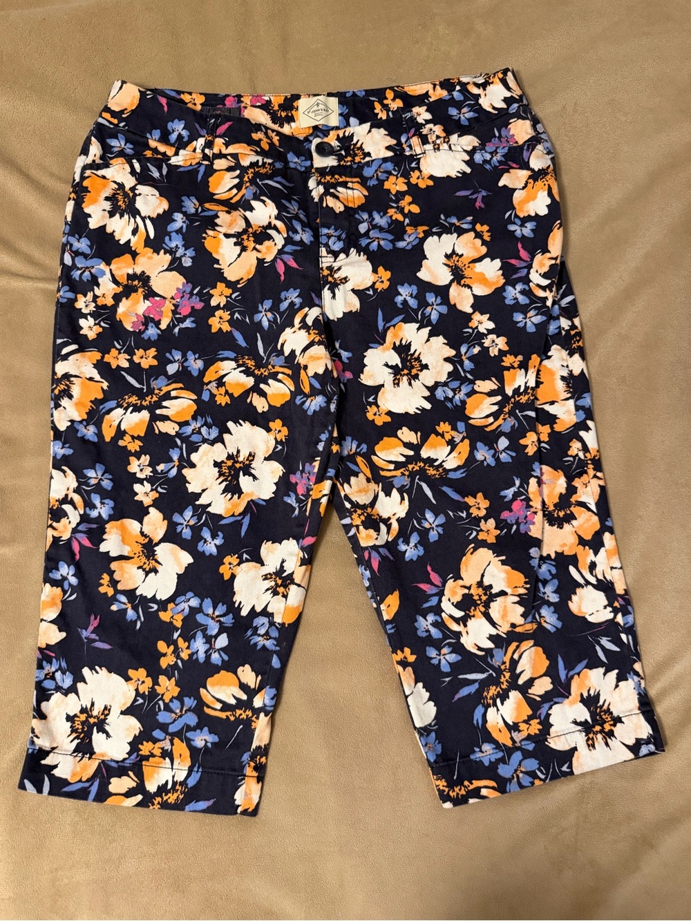 St. John's Bay Navy Floral Bermuda Shorts